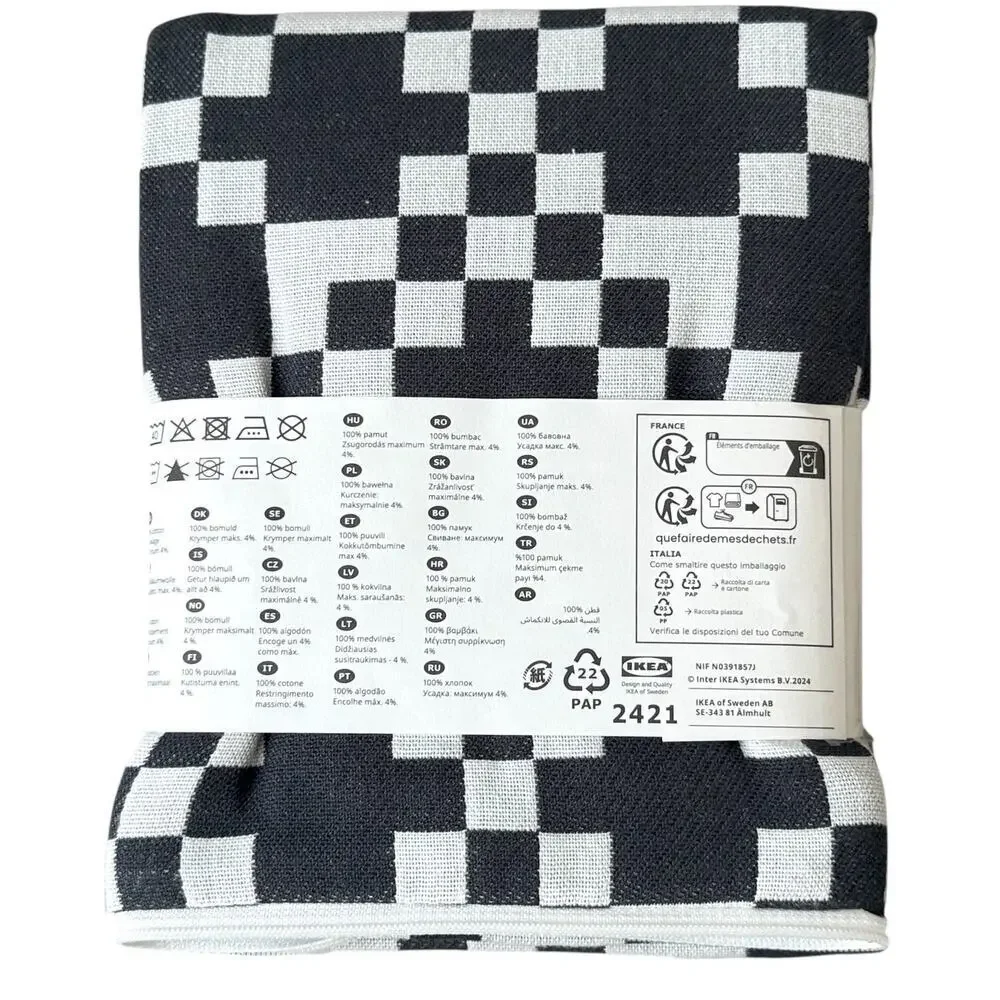 IKEA GINSTSACKMAL Black & White Pillow Cover 20x20 
